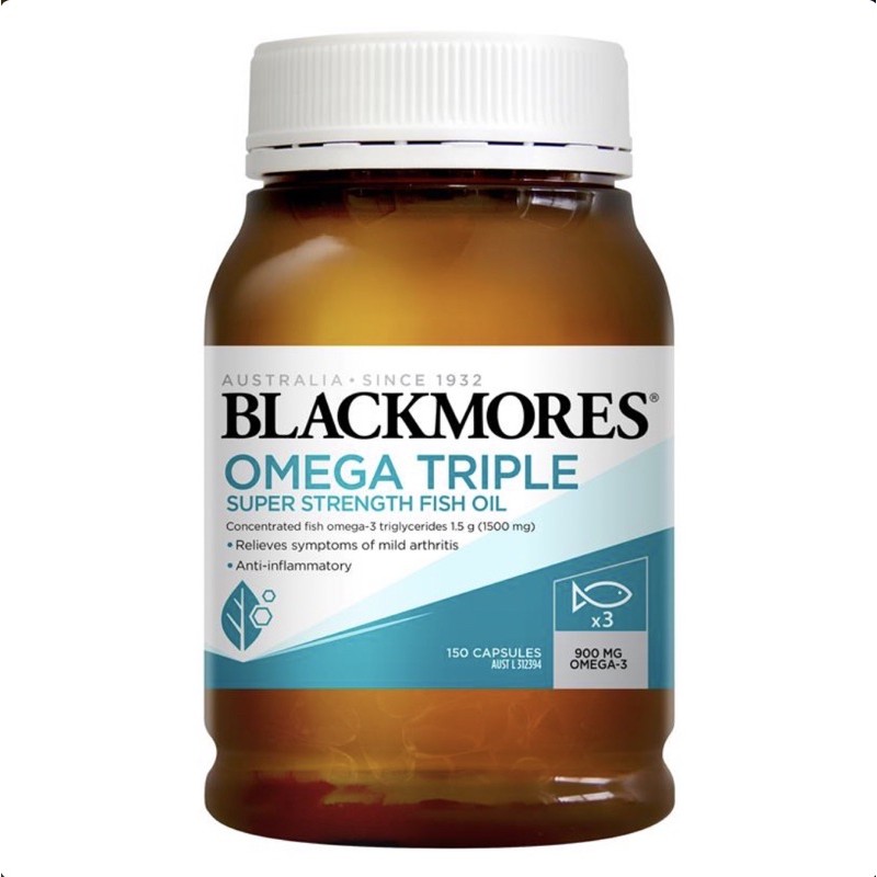 Viên uống Blackmores Omega Triple Super Streng Fish Oil Úc Dầu cá