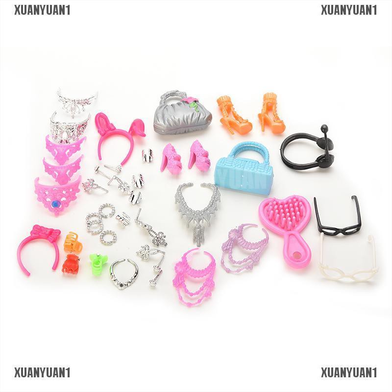 [XUANYUAN1] Phụ Kiện Cho Búp Bê Barbie Gồm Túi Xách Giày Lược Tai Vòng cổ