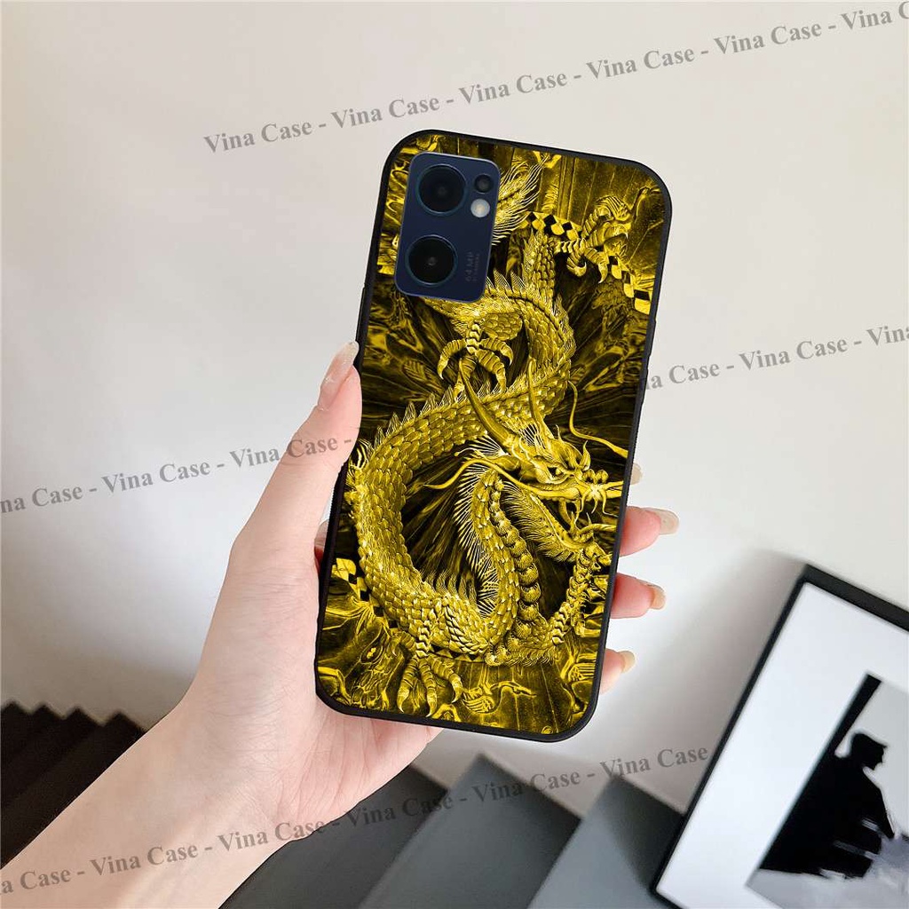 Ốp kính Oppo A16 - Oppo A55 - Oppo A95 - Reno 6 5G - Reno 6z 5G - Reno 7 5G - Reno 7z 5G in hình Rồng Phượng sáng bóng