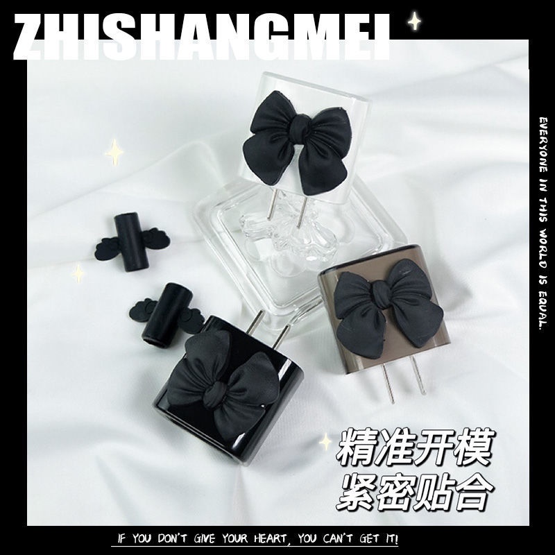 Ốp Điện Thoại Bảo Vệ Cho TPU Black Bow Style compatible for iPhone 11 12 13 Pro Max compatible for iPad Pro Air Mini 18w 20w