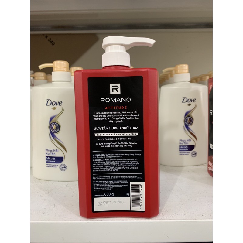 Sữa Tắm Cao Cấp Romano Attiude 650g