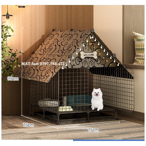 Chuồng quây mèo hai tầng lắp ghép kích thước 70x35x70cm tặng chốt gắn, búa gỗ, dây rút nhựa