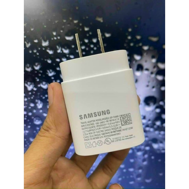 Sạc nhanh Samsung 💕Chính Hãng💕 25W zin máy Note 10, Note 10 Plus, Samsung S110 5G, A90, A80, A70 - Cáp Type C - Type C