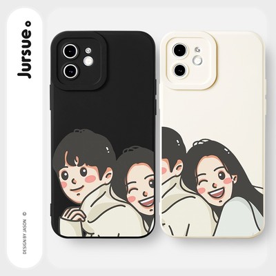 Ốp lưng JURSUE hoạt hình cặp đôi dễ thương đẹp cho iPhone 17 16 15 14 13 12 11 Pro Max SE 2020 X XR XS ip 8 7 Plus Y2073