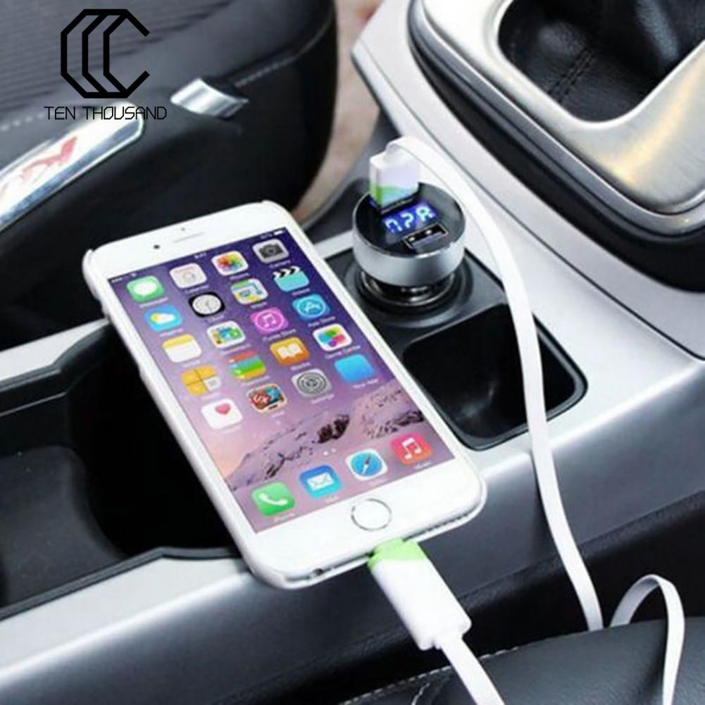 Tẩu sạc cổng USB kép 5V/3.1A trên xe ô tô cho điện thoại IPhone Samsung | BigBuy360 - bigbuy360.vn