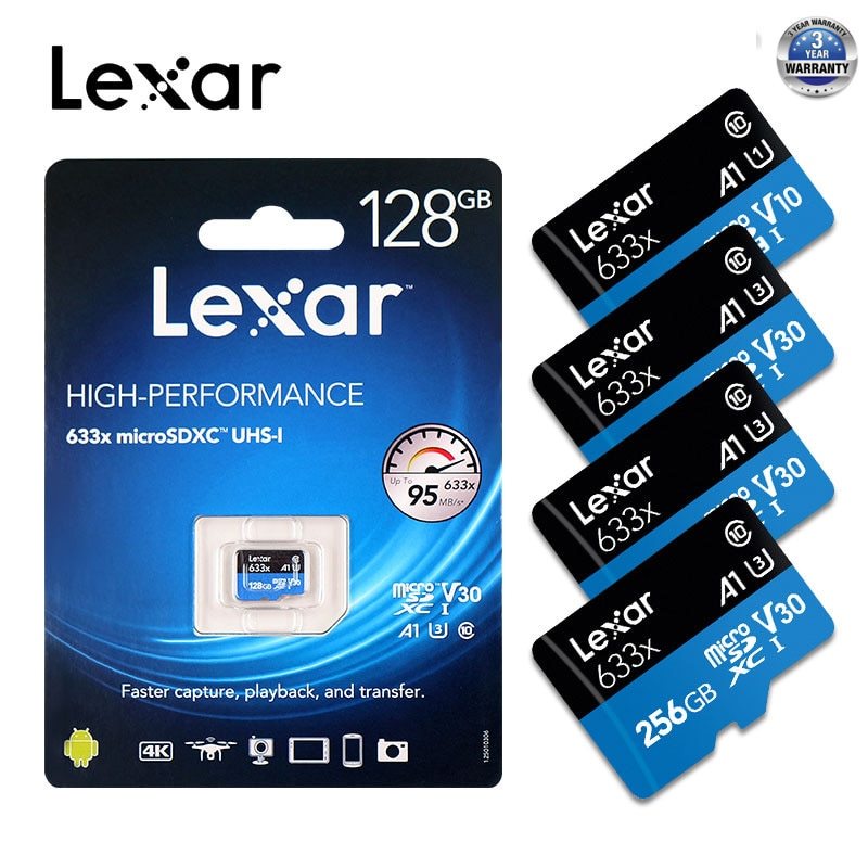 Adapter Chuyển Đổi Thẻ Nhớ Lexar tf micro sd 633x 1 Card 512GB 256GB 128GB 64GB 32GB SDHC Class10 Cho Gopro / DJI