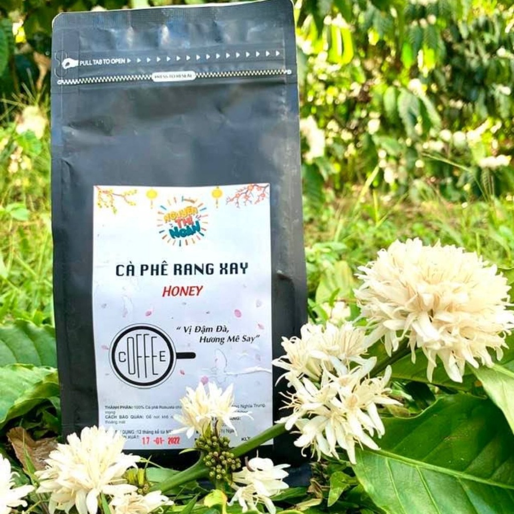 Cà phê rang xay 100% ROBUSTA nguyên chất Honey NTN gu thơm, đắng nhiều gói 500gr