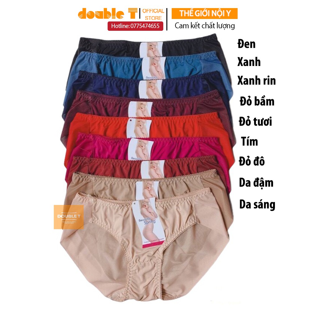 Quần lót nữ không viền mông Double T thun lạnh, cao cấp 45-80kg