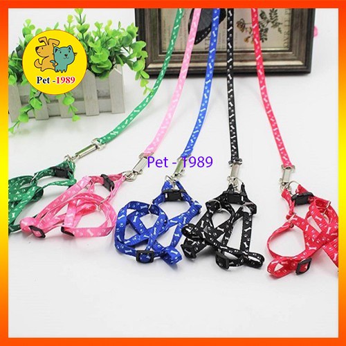Dây Dắt Chó Mèo Thú Cưng Đi Dạo Kèm Tếm Đủ Màu Sắc