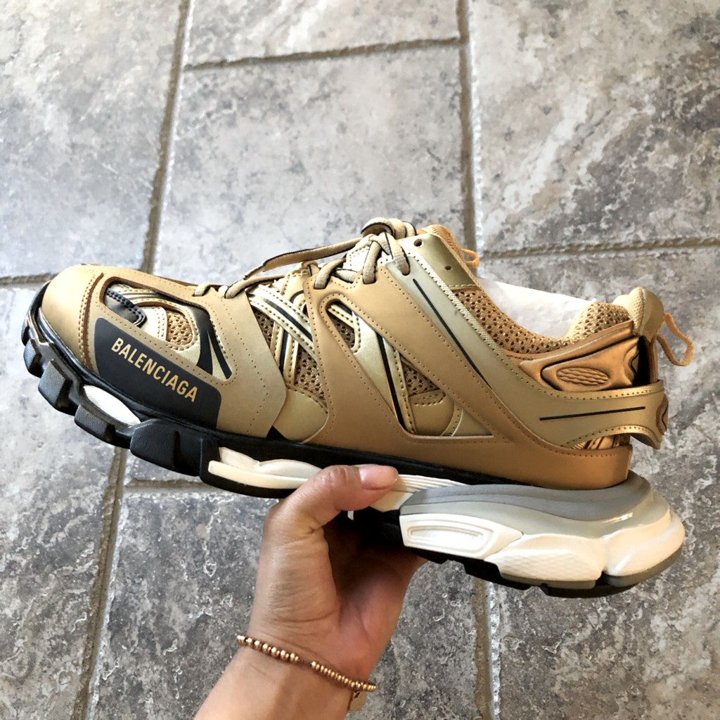 ( ẢNH CHỤP TẠI SHOP) Giày thể thao Track 3 màu gold