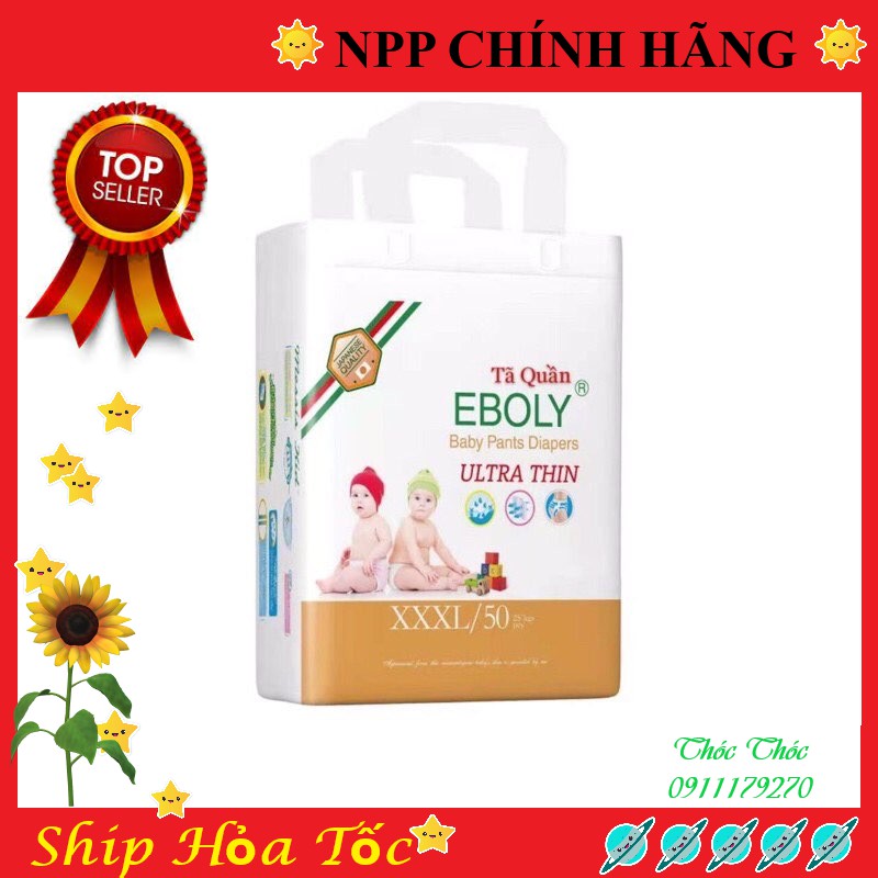 Bỉm quần Eboly M/L/xl/xxl/3xl 100 miếng 3.0