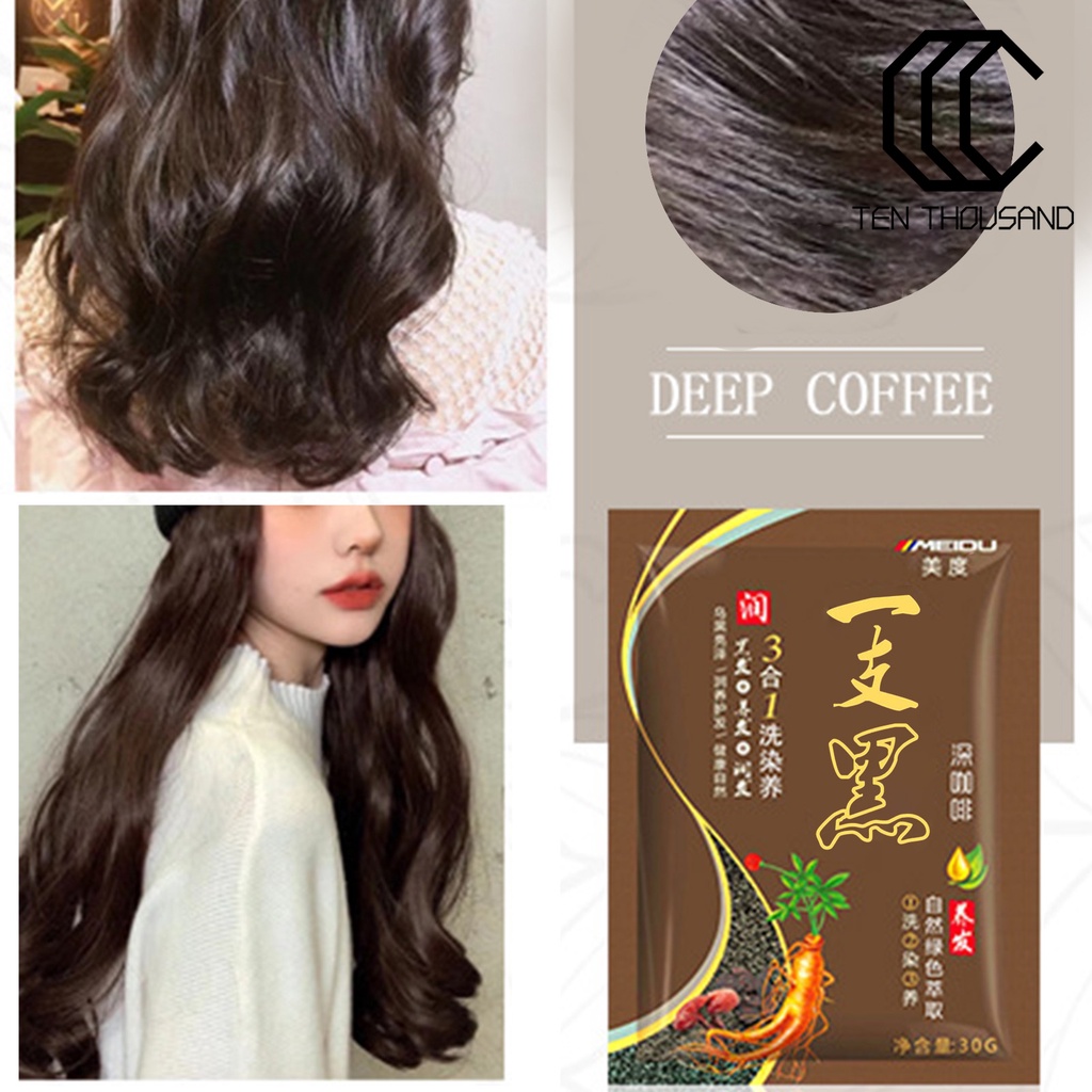 ♋Dầu Gội Nhuộm Tóc Chiết Xuất Thực Vật Tự Nhiên Nhanh Chóng Đa Năng 30g