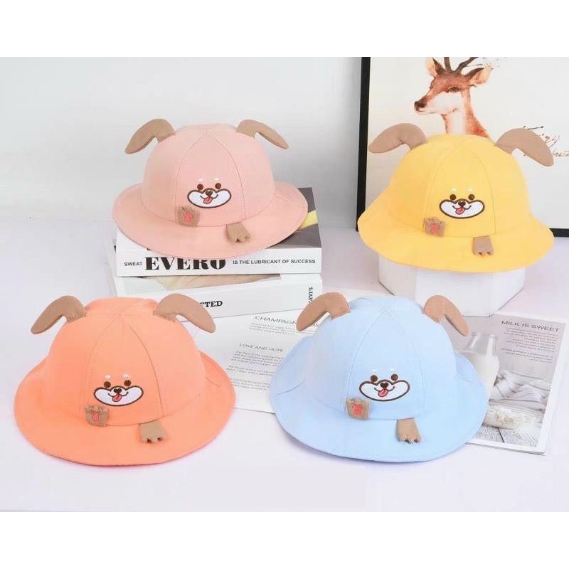 Mũ cún vành tròn có dây cho bé