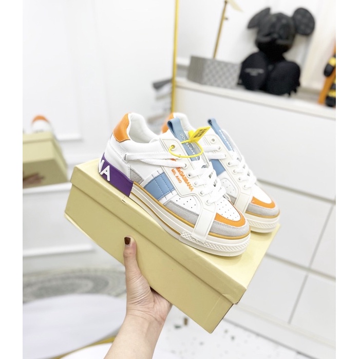 Giày thể thao dolce D&amp;G kẻ viền pha màu fullbox