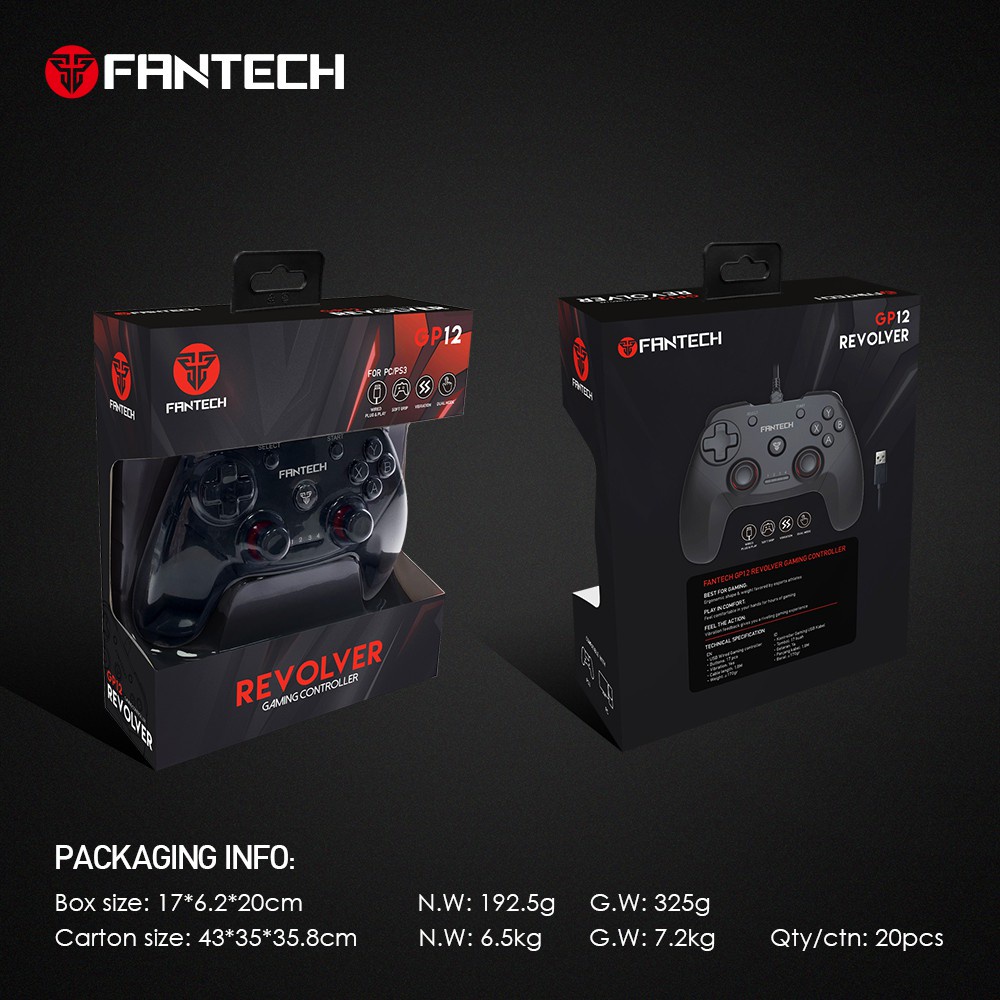 Tay Cầm Chơi Game FANTECH GP12 REVOLVER Dùng Được Cho PC, Console, Smart TV... 4 Chế Độ -  Hàng Phân Phối Chính Hãng