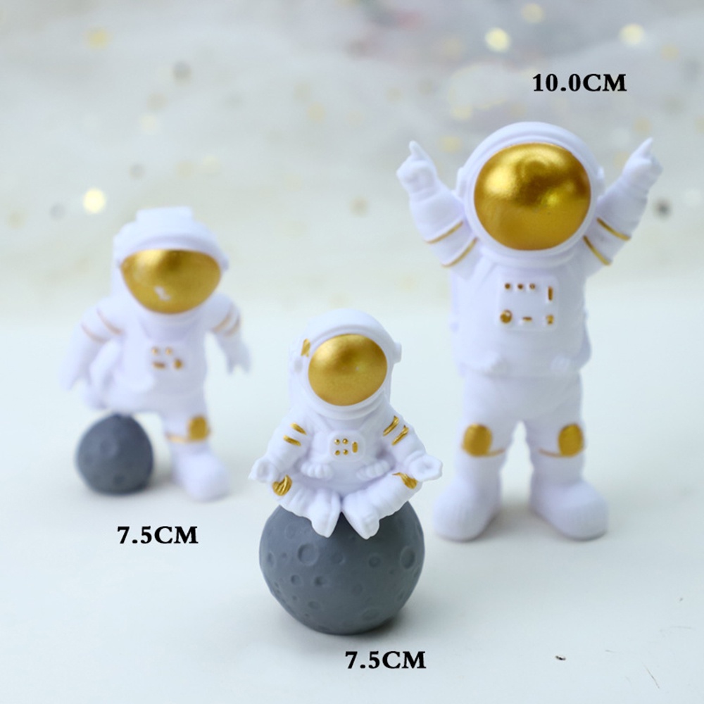 Set 3 mô hình phi hành gia trang trí bánh kem sinh nhật