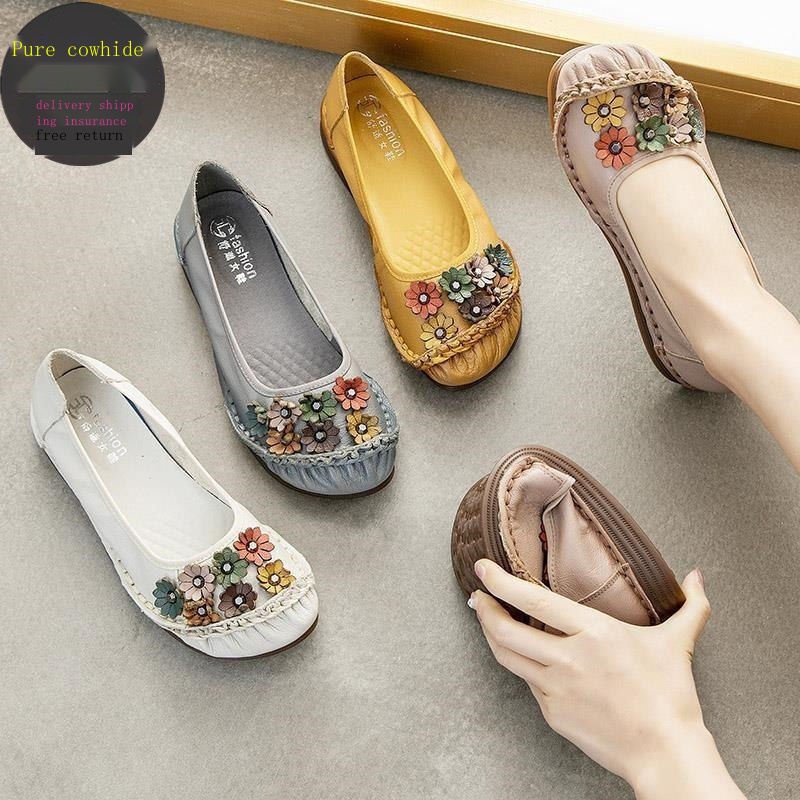 Giày Búp Bê Đế Phẳng Mềm Mại Thoải Mái Phong Cách Dân Tộc retro Mùa Xuân 2022