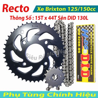 Bộ Nhông Sên Dĩa DID Brixton, CBR 125, 150cc Sên DID Đen 130L Nhật Bản 15T x 44T