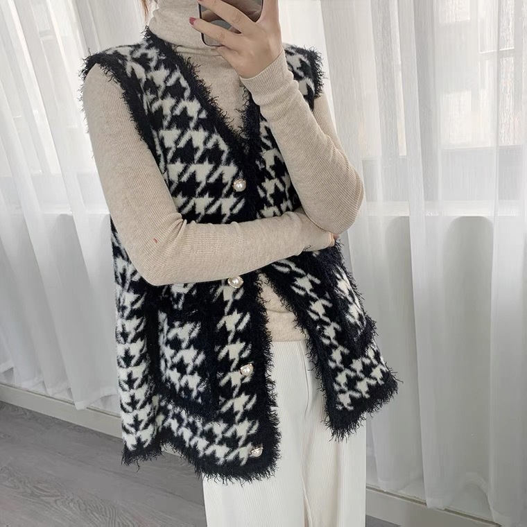DẠ TWEET | Áo Vest Gile Nữ Dạ Tweet Cổ V Không Tay Form Basic Ulzzang Hàn Quốc, Chất Dày Dặn Quảng Châu | BigBuy360 - bigbuy360.vn