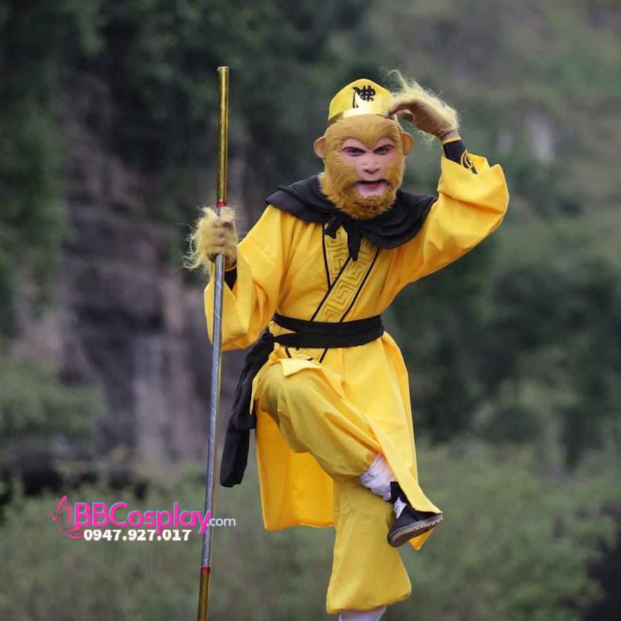 [Ảnh thật] đồ tề thiên đại thánh trọn bộ màu vàng viền cố hoa văn - có kèm giày - BBCoplay - 14999