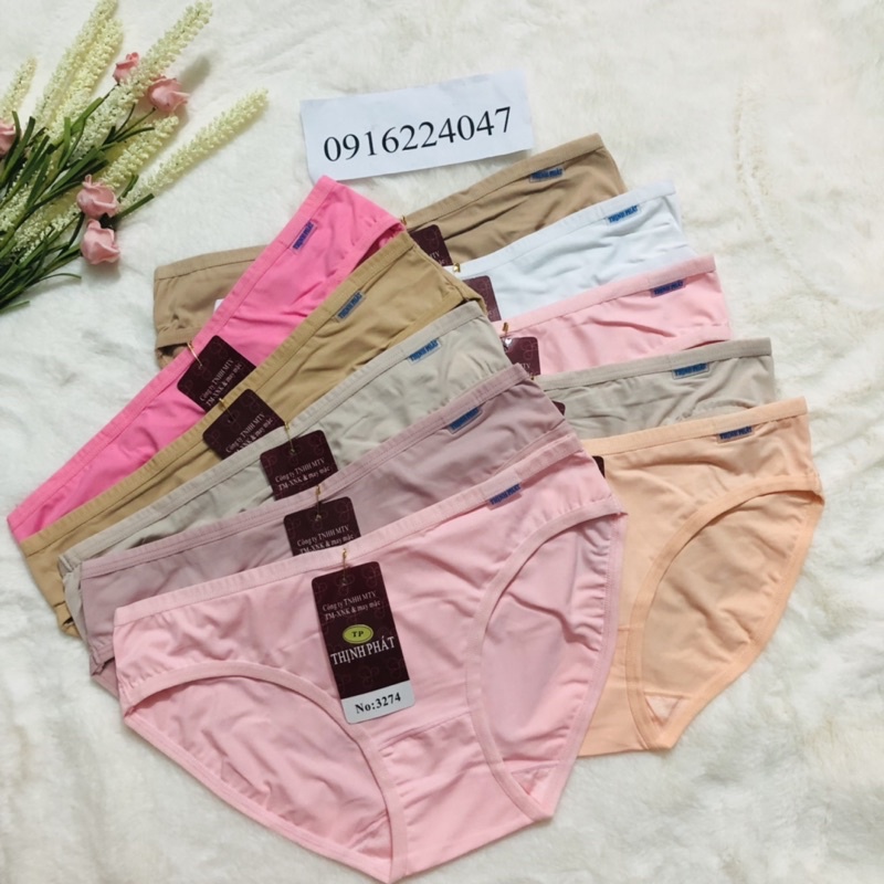 Set 10 quần lót nữ Thịnh Phát học sinh, quần chíp nữ thun lạnh hàng việt nam