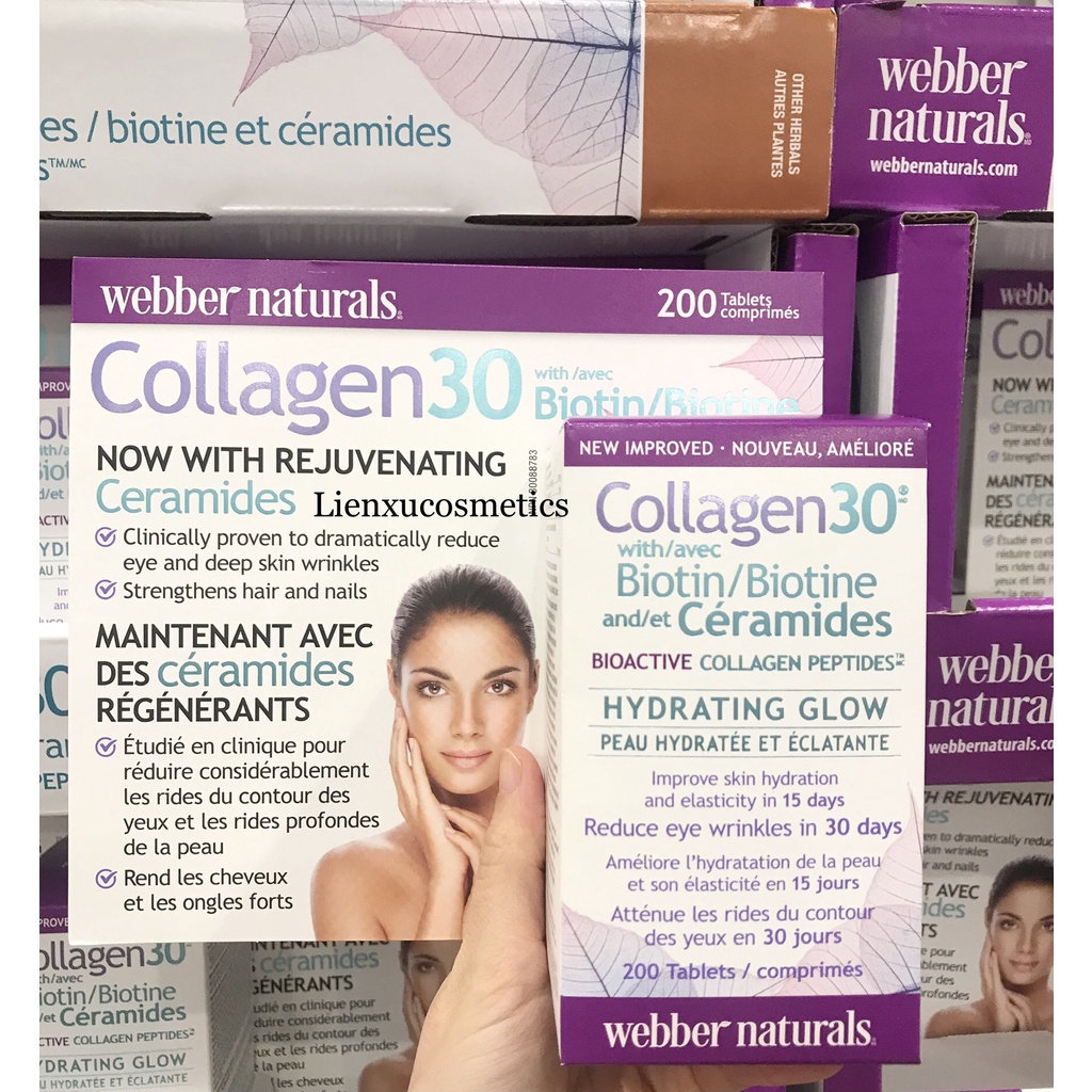 Viên bổ sung Collagen Webber Naturals 200 viên; HSD 2027 (bill Costco Canada)