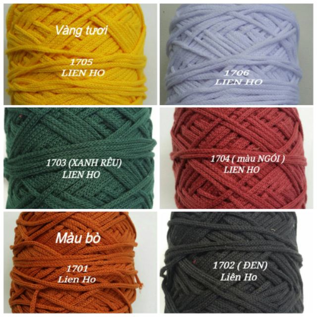 SỢI DỆT COTTON MÀU TRƠN 2MM