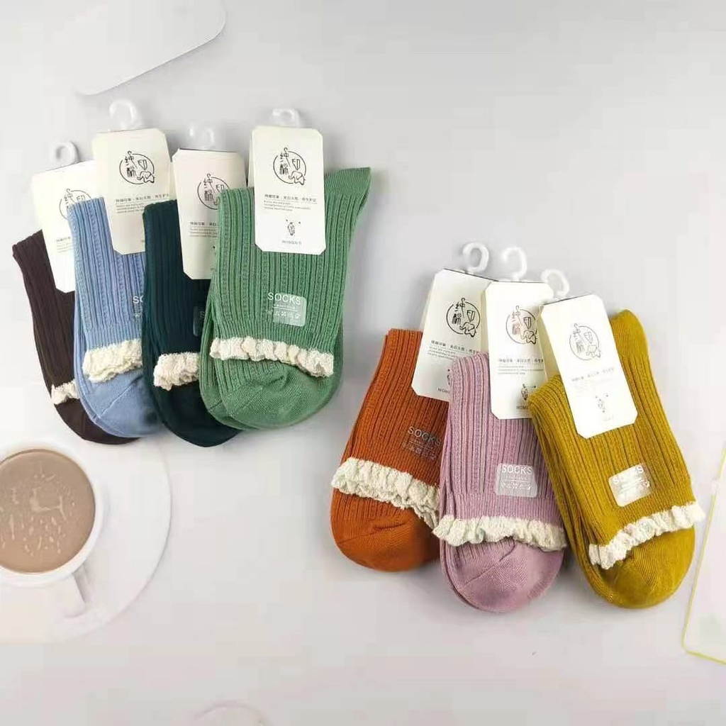 Tất Vớ Nữ Cổ Cao Nhiều Màu Siêu Dể Thương, Chất Vải Gân Tăm Mềm Mịn, Thoáng Mát - Subo Shop
