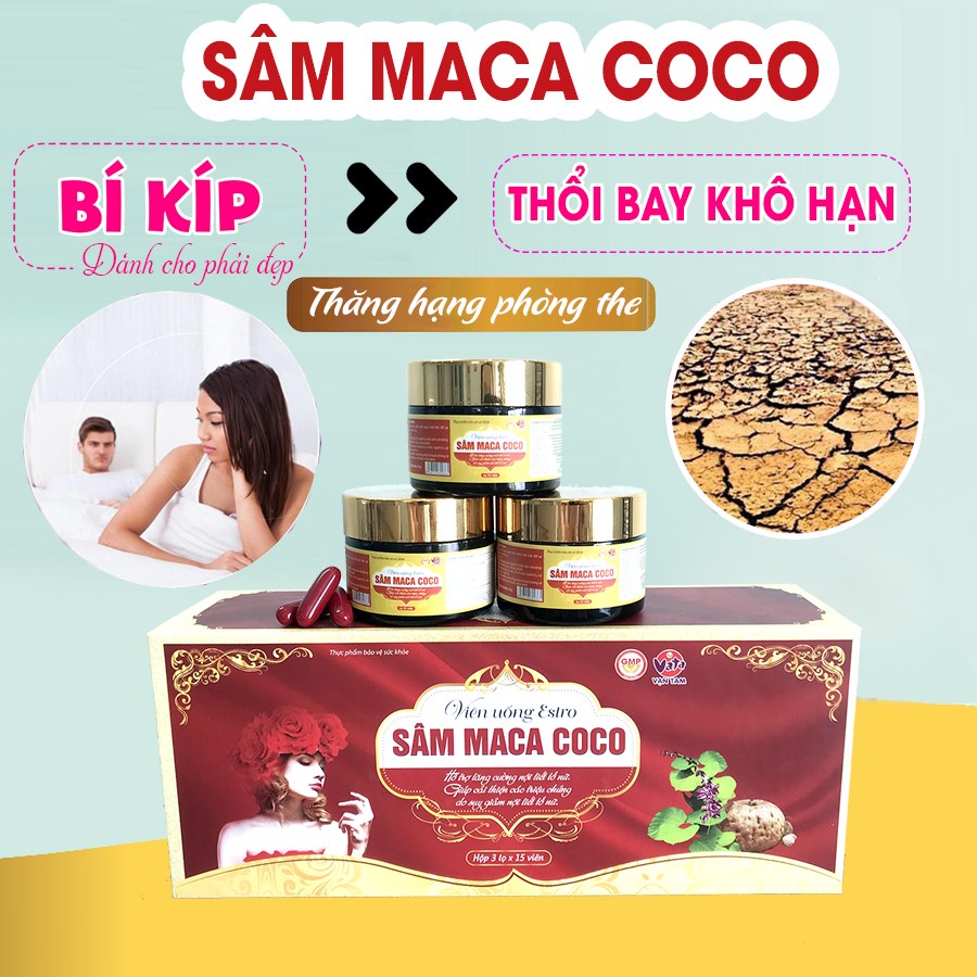 Viên Uống Estro Sâm Maca Coco Vạn Tam Bổ Sung Collagen Nhau Thai Cừu Sâm Tố Nữ Giúp Đẹp Da Và Tăng Cường Nội Tiết Tố Nữ