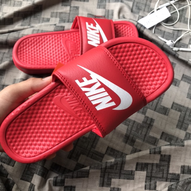 dép quai ngang nike-màu đỏ nam nữ kèm hộp