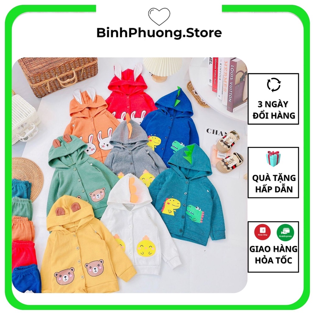 Bộ Thu Đông Cho Bé, Bộ Đồ Quần Áo Thun Xốp Tổ Ong Dài Tay Cho Trẻ Em Bé Trai Gái Từ 8 Đến 20 Kg Binhphuong.Store