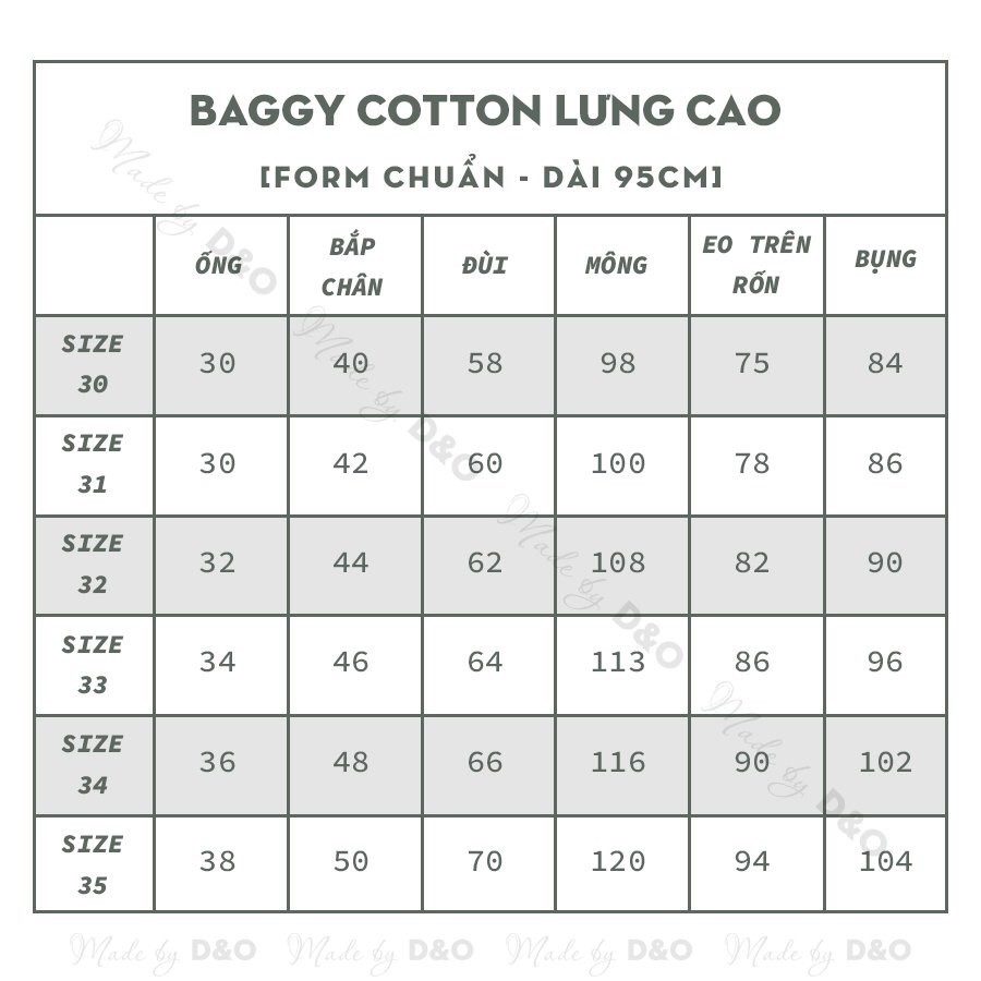 (Size 30-36) Quần Baggy Jean Cotton Trơn - Lưng Cao Trên Rốn - Không Giãn 3 Màu Basic