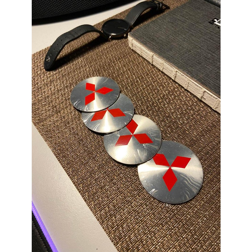 Bộ 4 Miếng Dán 56mm Trang Trí Trục Bánh Xe Hơi Mitsubishi Xpander Triton Lancer Pajero ASX Mirage