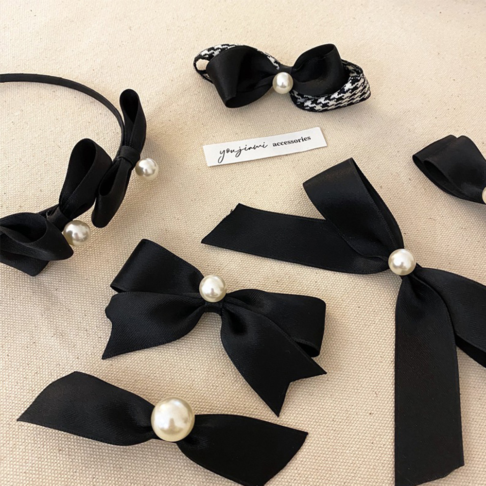 Cài Tóc Nơ Đính Ngọc Trai Thời Trang Nữ Tính