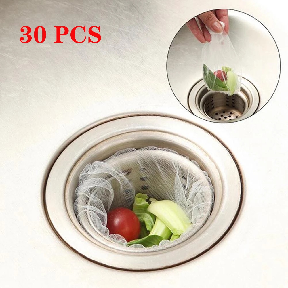 Set 30 túi lọc rác dùng một lần cho bồn rửa nhà bếp / nhà tắm