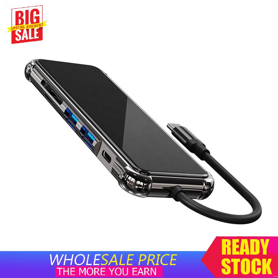 Bộ Chuyển Đổi Usb C Sang Hdmi-Compatible + Tf + An Ninh Digital + 3 Usb 4k 30hz 6 Trong 1