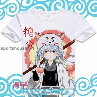 💋Áo Thun Tay Lỡ In Hình Anime Gintama Sakata Sakata Shimura Kagurashi Elizabeth Merchandise pe163