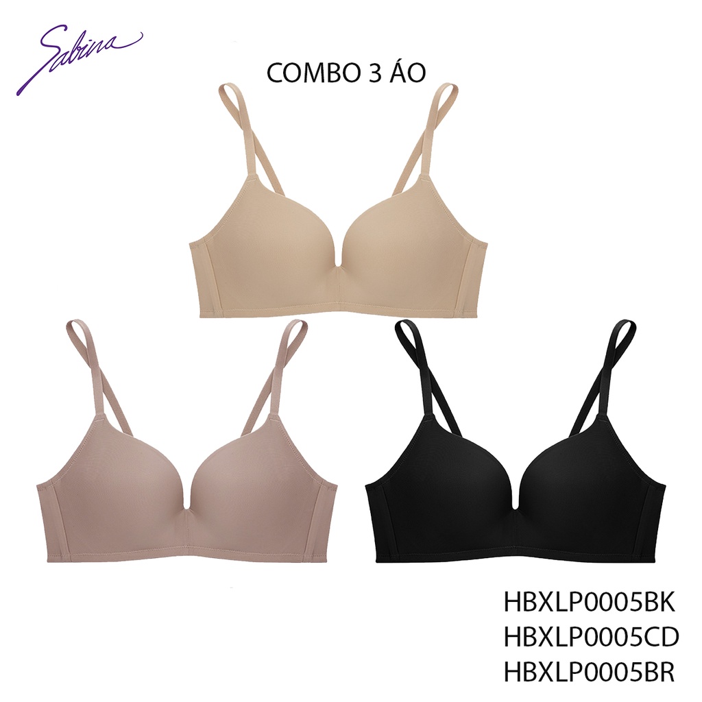 Combo 3 Áo Lót Không Gọng Mút Dày Siêu Nâng Ngực Màu Trơn Habpy Lady By Sabina HBXLP0005
