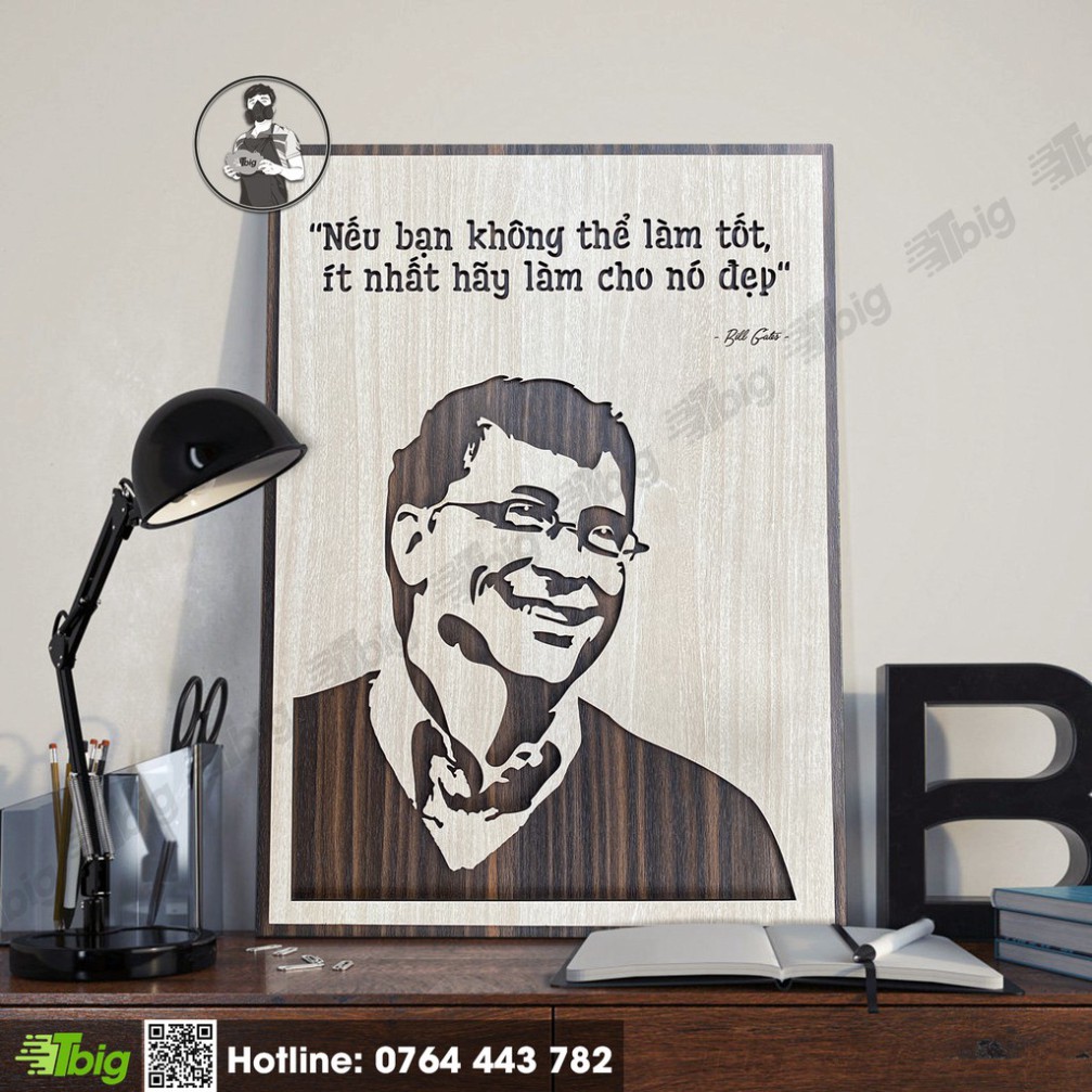 [Decor Nội Thất] [COMBO 05] Bộ 3 tấm tranh động lực những câu nói hay của Bill Gates