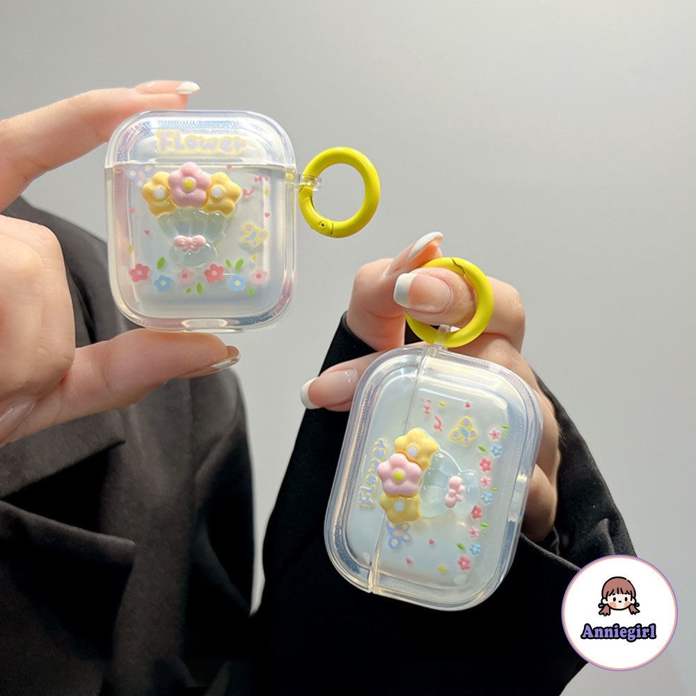 Vỏ Bảo Vệ Hộp Sạc Tai nghe không dây Airpods 1 / 2 / 3 / pro Hình Hoa 3D Bằng Silicon Mềm