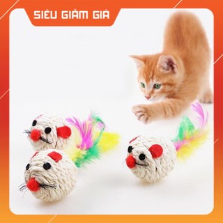 Chuột cói đuôi lông vũ đồ chơi cho chó mèo