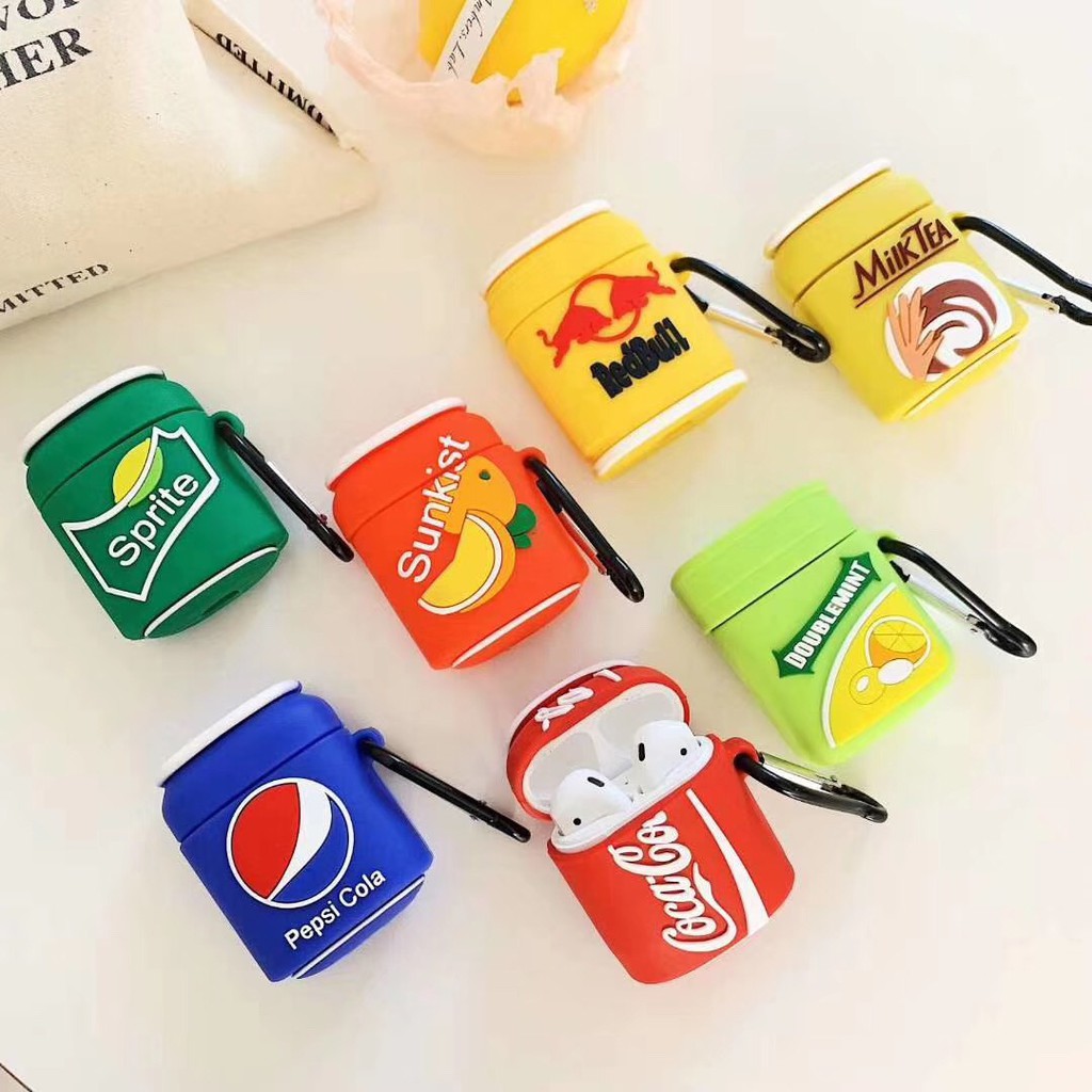 Cool bottle drink bottle airpods case for airpod 1 and airpods 2 Funny AirPod Silicone Casing 3d Case