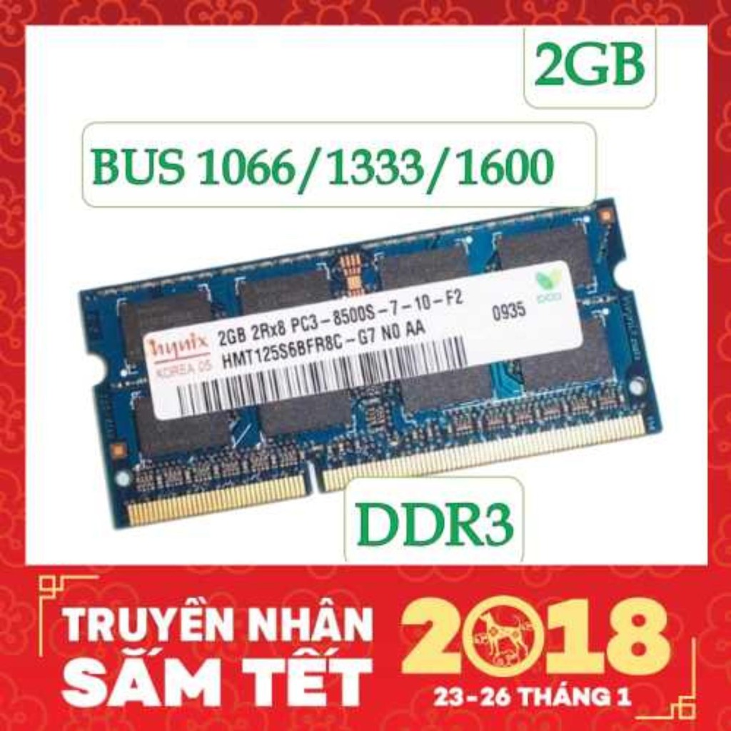 Ram Laptop DDR3 2GB PC3 8500S (Bus 1333) (2GHz) - Hàng nhập khẩu