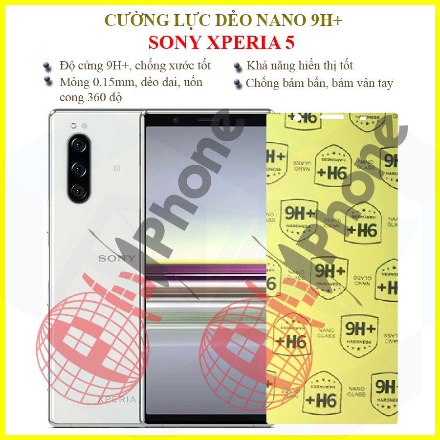Dán cường lực dẻo nano mặt trước, sau, camera Sony Xperia 5