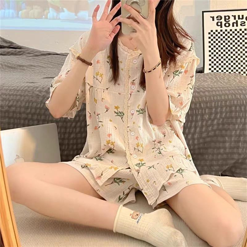 Bộ Ngủ Big Size Đũi Nhăn Siêu Dễ Thương Hàng Quảng Châu Cao Cấp