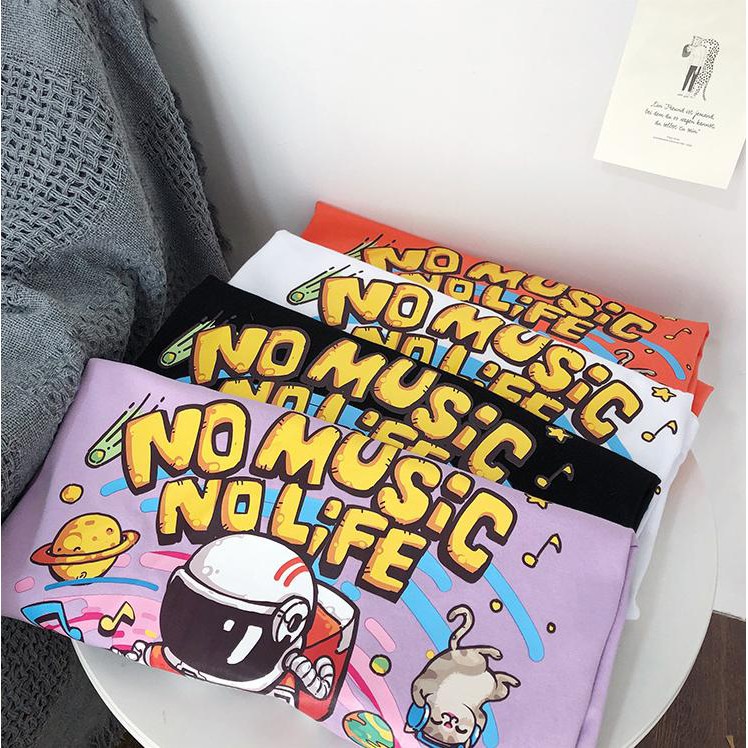 Áo Thun Unisex NOMUSIC Phông Nam Nữ Tay Lỡ phong cách Ulzzang. | BigBuy360 - bigbuy360.vn