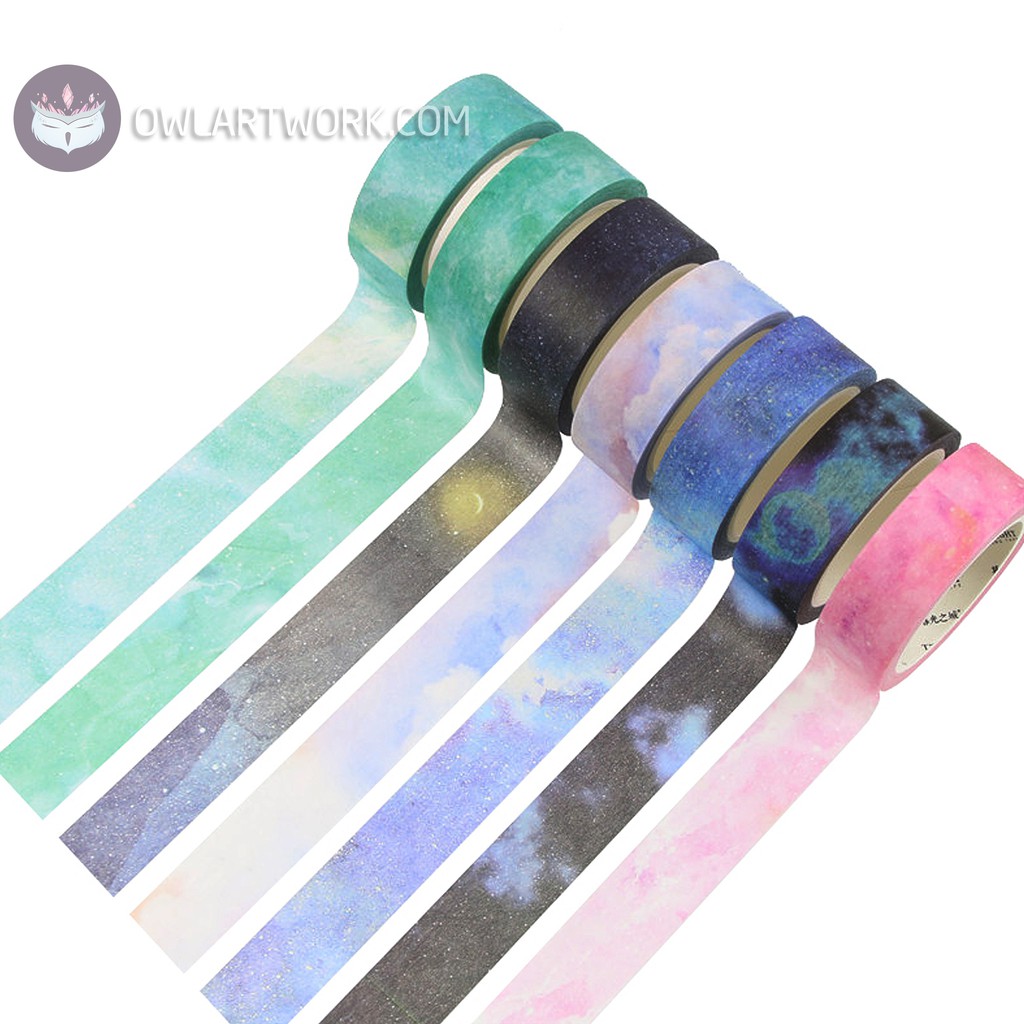 Băng dính trang trí Washi Tape CHỦ ĐỀ NGÂN HÀ (GALAXY)