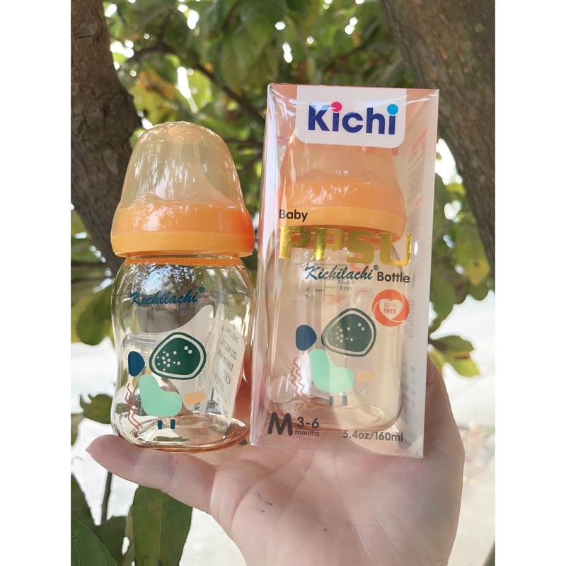 Bình Sữa Kichilachi PPSU Cổ Rộng 160/260ml Núm Ti Siêu Mềm