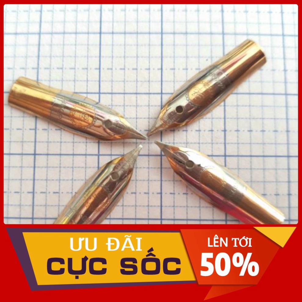 Ngòi Bút Máy Thay Thế- Ngòi Hoa Vàng Êm Trơn, Thanh Đậm - Cho Bút Mài Thầy Ánh Mã 022, 023, 036, 027, 029