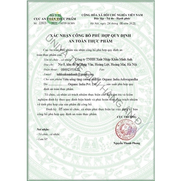 Viên uống tăng cường sinh lực Organic India Ashwagandha